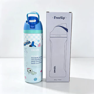 สินค้าของแท้ Owala FreeSip Tumbler 24oz/710ml รุ่นคอลแลปลายการ์ตูน ขวดน้ำพกพาสแตนเลส 316 ฝาดูดได้ 2 ทาง กันรั่ว เก็บเย็น
