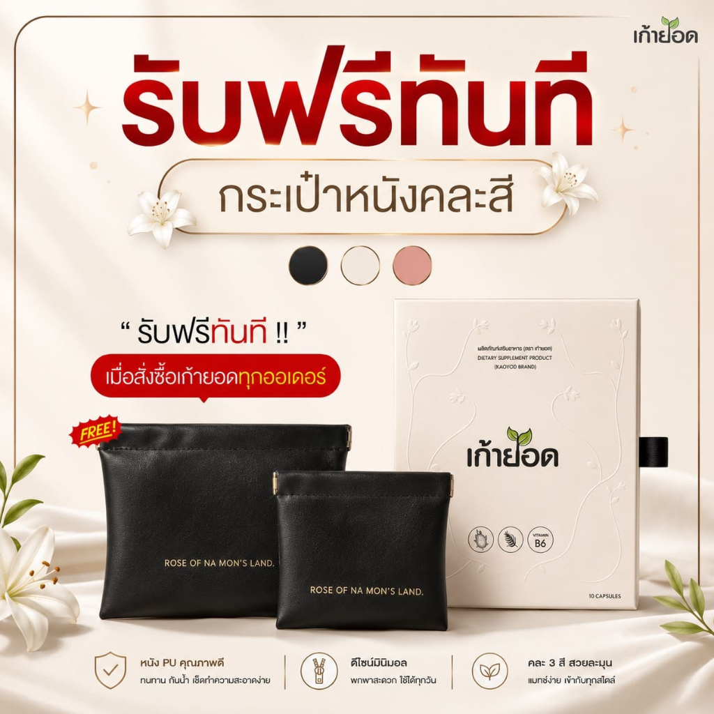ทุกออเดอร์ ฟรี! กระเป๋าหนังคละลาย(มีจำนวนจำกัด)
