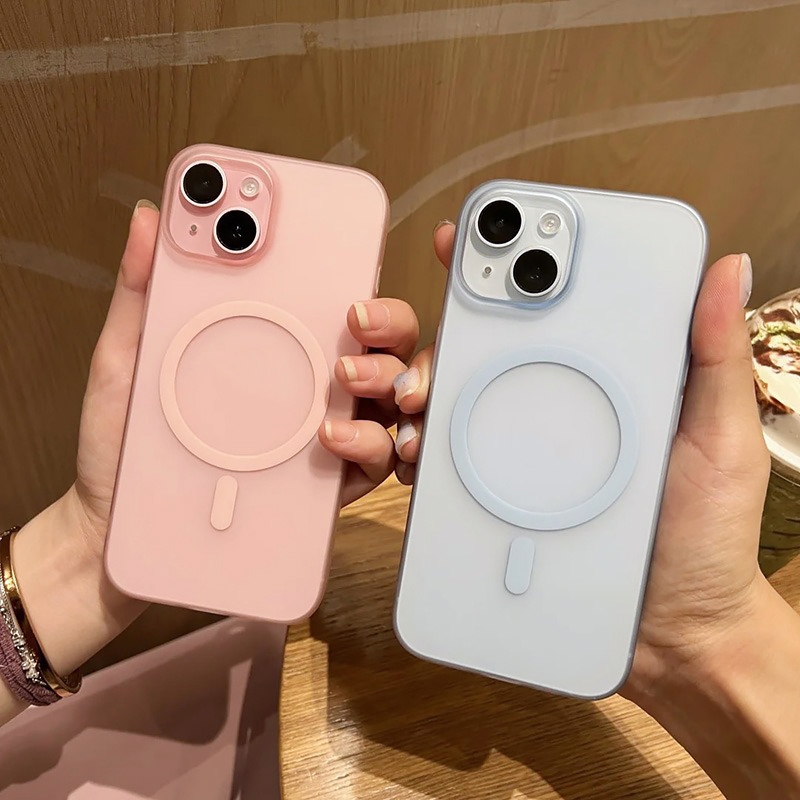 เคสโทรศัพท์แม่เหล็กแบบด้าน พลาสติกแข็งบางเฉียบ ป้องกันรอยนิ้วมือ Phone Case For iPhone 17 16 15 14 13 12 11 Pro Max Plus