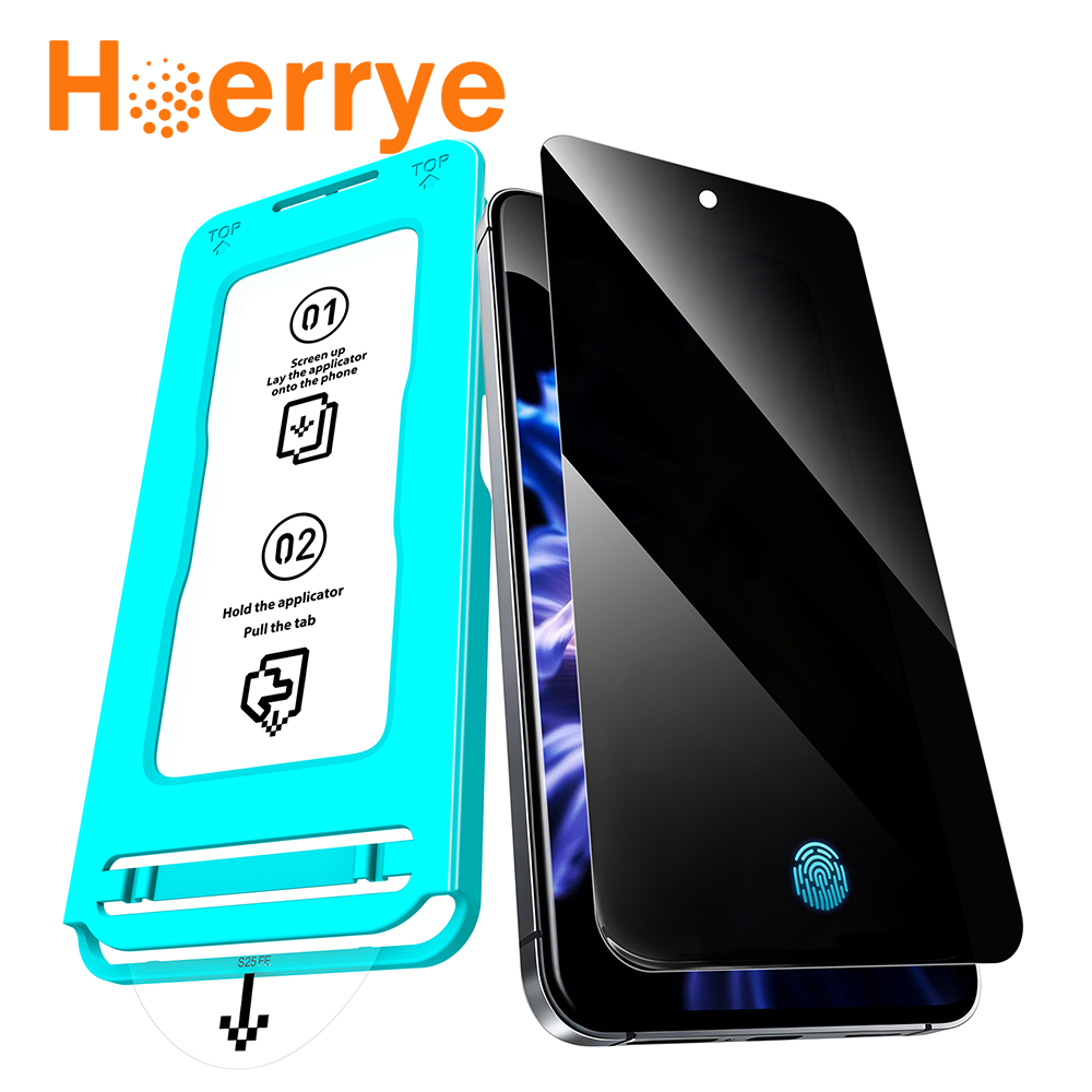Hoerrye โปร่งใส ฟิล์ม for Samsung S25FE S24FE การป้องกันการตก ฟิล์มกระจกนิรภัย ไม่มีขอบสีดำ สำหรับ A57 A56 A55 5G กันรอย
