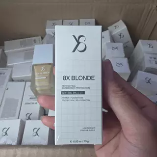 Y8 8X Blonde Sunscreen SPF 50+ PA++++ รองพื้นกันแดดหน้าเงา ผิวกระจก คุมมัน กันน้ำ ปกปิดเรียบเนียน