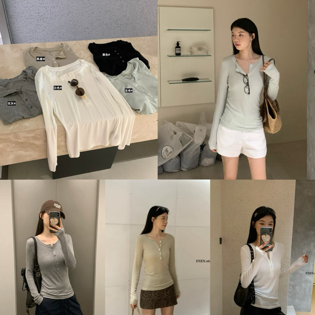 10742# เสื้อแขนยาว กระดุมปลดได้ เนื้อผ้าดี งานสวย TAG:WG.WE