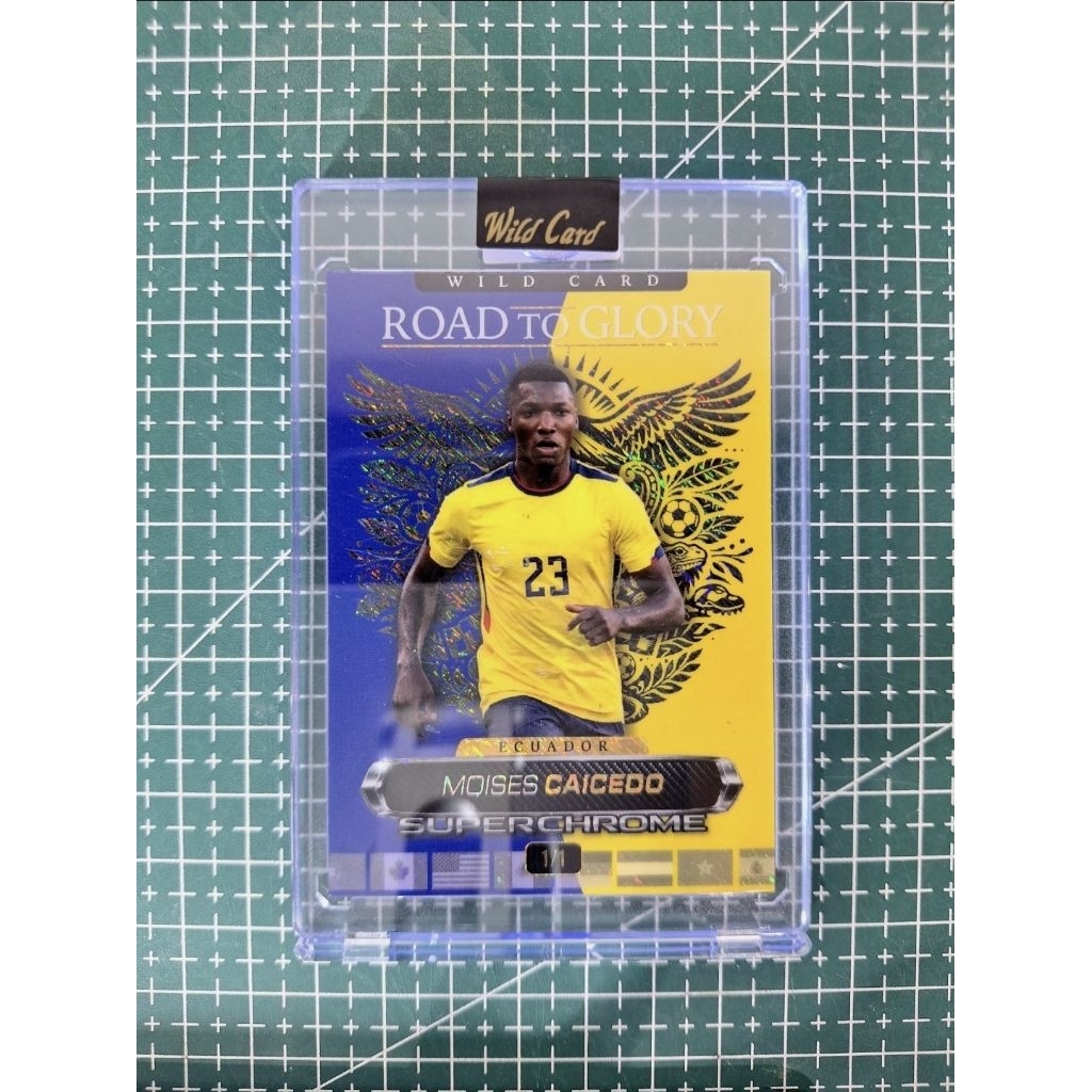 Moises Caicedo 2026 Wild Card Superchrome Futbol Soccer Yellow Blue 1/1 Ecuador