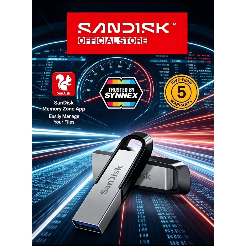 SanDisk Ultra Flair USB 3.0 32GB, 64GB, 128GB, 256GB , 512GB , 1TB Speed / 150MB/s (SDCZ73) ประกัน Synnex 5ปี