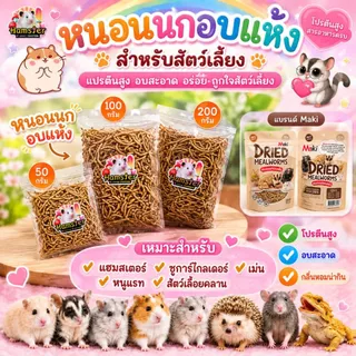 [HiHamster]หนอนนก หนอนแว็กซ์ หนอนนกอบแห้ง หนอนอบเเห้ง หนอน สำหรับสัตว์ฟันแทะ แฮมเตอร์ ชูการ์ เม่นแคระ