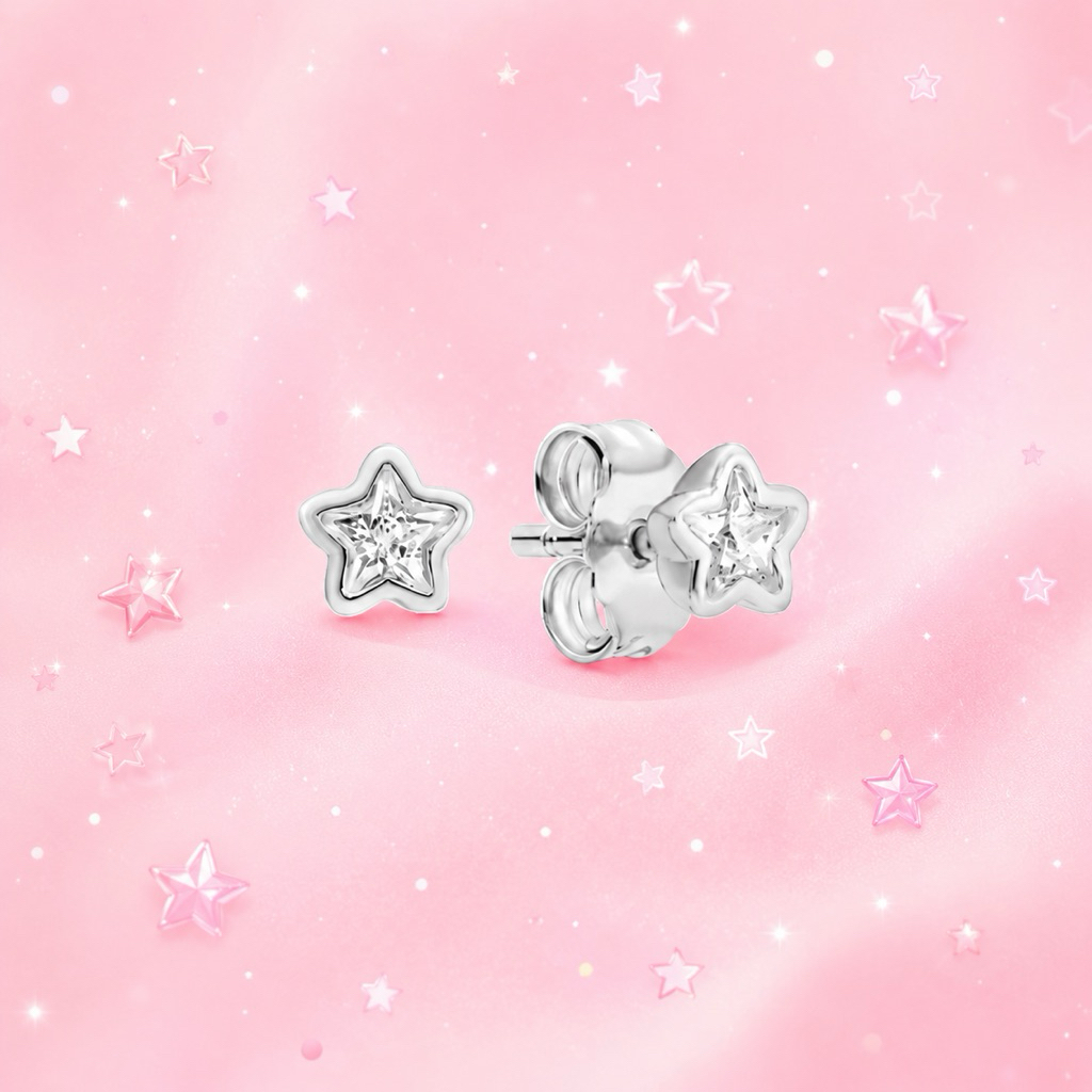 (ของแท้ พร้อมส่ง ) Pandora Star silver stud earrings แพนโดร่าต่างหูดาว สุดฮิต