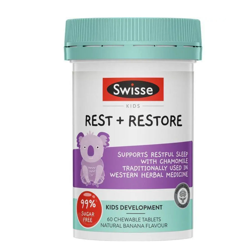 Swisse Kids Rest & Restore 60 Tablets อาหารเสริมช่วยนอนหลับ Exp.02/2028