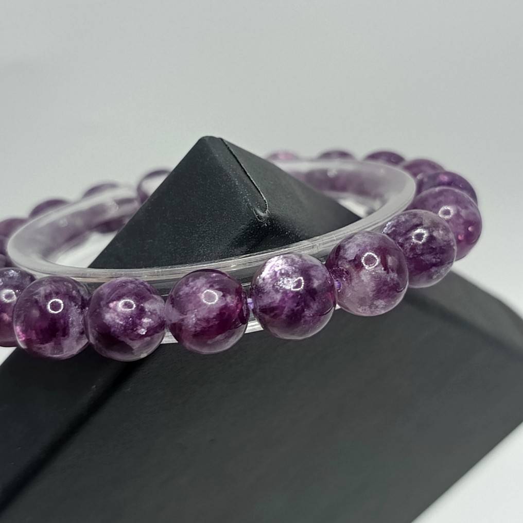 กำไลข้อมือหิน เลพิโดไลต์ (Lepidolite) "หินบรรเทาเครียด"