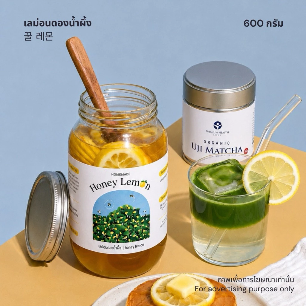 เลม่อนดองน้ำผึ้ง ไซส์ใหญ่ (honey lemon big size) 🍯🍋 ไม่มีน้ำตาล แนะนำ❗️โฮมคาเฟ่ สายหวาน แต่รักสุขภาพ สำหรับชงเครื่องดื่ม