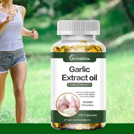 โปรเด็ด Garlic Extract Oil 5000mg 120 แคปซูล น้ำมันกระเทียมสกัดเข้มข้น สูตร Super Oil บำรุงหัวใจ ลดระดับคอเลสเตอรอล