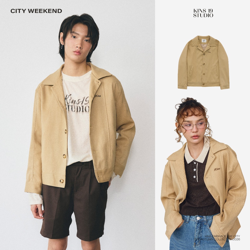 KINS 19 STUDIO |  KINS Essential Coach Jacket เสื้อแจ็กเก็ตโค้ช [KN331]