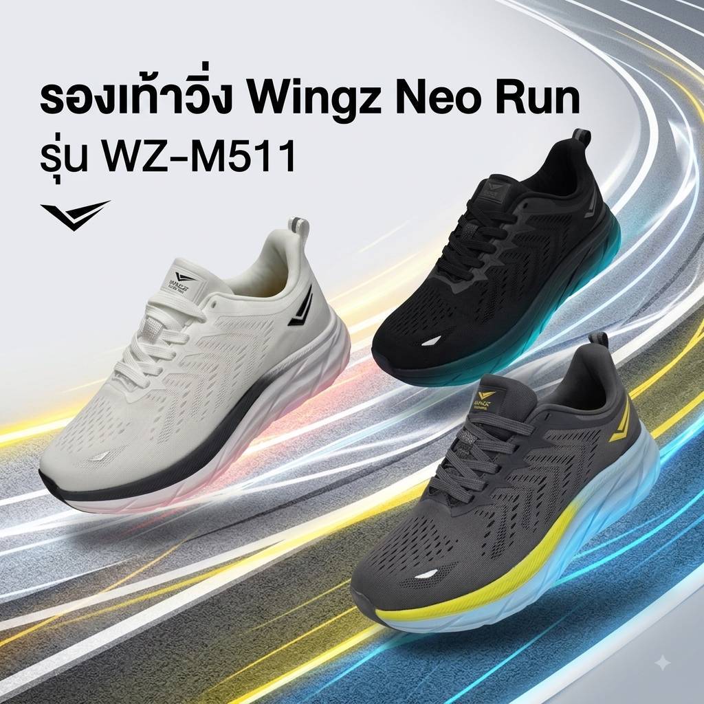 WINGZ รองเท้ากีฬาและลำลองน้ำหนักเบา WINGZ Neo Run (รุ่น WZ-M511) พร้อมส่ง