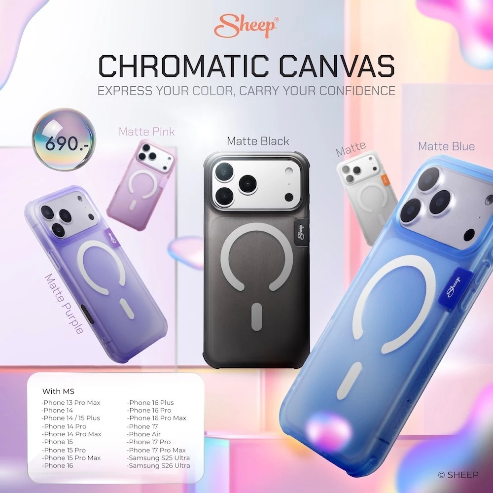 [Sheep Chromatic Canvas For iPhone&Samsung] เคสแมทสำหรับไอโฟน13/14/15/16/17Series และS25U S26U เคสชาร์จแม่เหล็กกันกระแทก