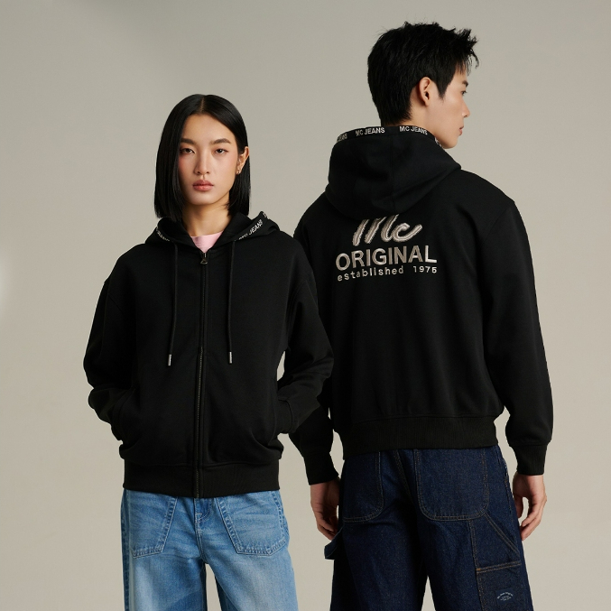 Mc JEANS (แม็คยีนส์) เสื้อกันหนาว Unisex เสื้อกันหนาวมีฮู้ด ทรงเรกูลาร์ Regular Fit Hoodies มีให้เลือก 2 สี MJHP272