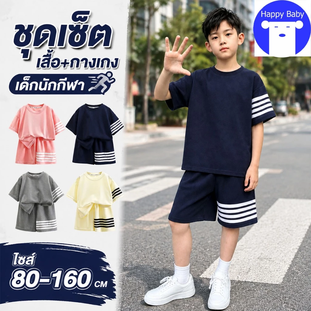 ชุดเซ็ทเด็ก ชุดลำลองเด็ก สไตล์เกาหลี แฟชั่นหน้าร้อน ไซส์80-150 พร้อมส่ง #11030