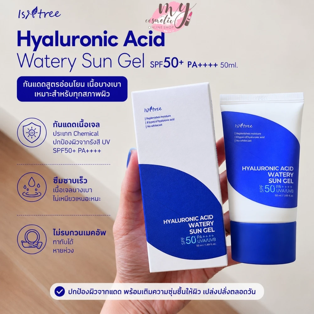 (🌼แท้ / พร้อมส่ง🌼) แพ็คเก็จใหม่ Isntree Hyaluronic Acid Watery Sun Gel SPF50+ PA++++ 50ml