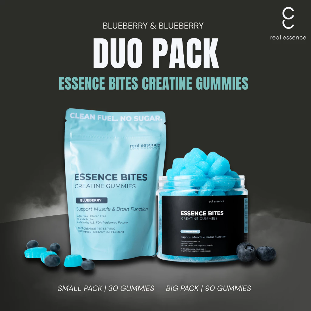 Creatine Gummies Essence Bites Duo Pack (real essence) ครีเอทีนกัมมี่ ตัวช่วยในการออกกำลังกาย