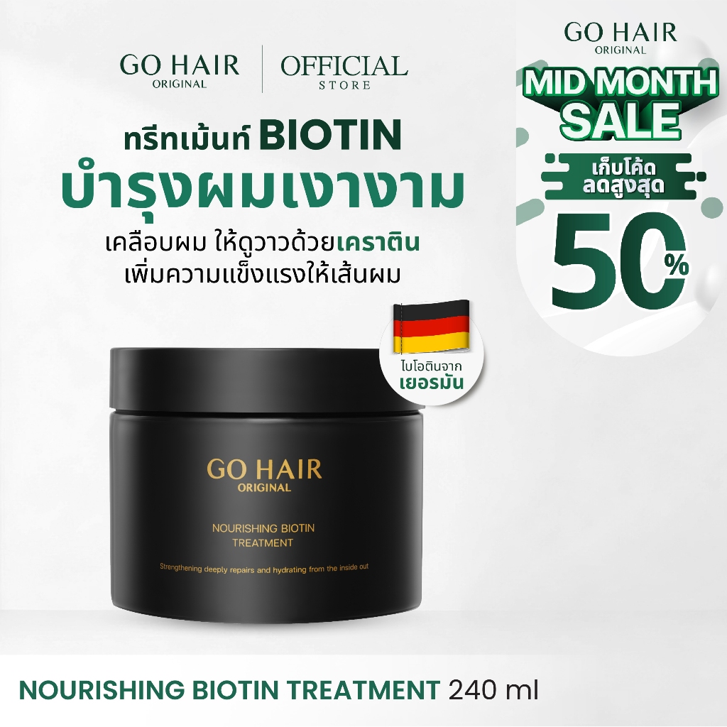 [ทรีตเมนต์ไบโอติน]GO HAIR Nourishing Biotin Treatment 240ml 