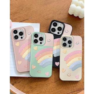 เคสโทรศัพท์สำหรับ IPhone 13 17 11 16 12 15 14 Pro Max XR X XS Max 15 7 16 14 8 Plus SE 2020 รุ้งรักสดชื่นพร้อมใบหน้าแย้ม