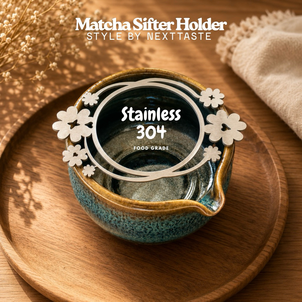 เคสกระชอนร่อนผงมัทฉะ Four-leaf clover *แถมกระชอนทรงกลมร่อนผง | matcha sifter holder| food grade : stainless 304