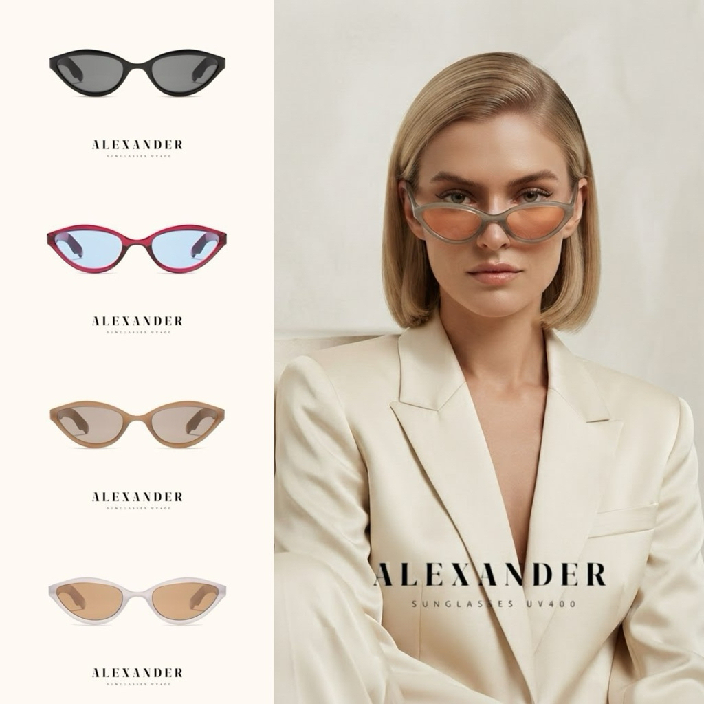 **A01 แว่นกันแดด A L E X A N D E R ผ่านการทดสอบเลนส์แท้ UV 400 แถม FREE อุปกรณ์ครบ