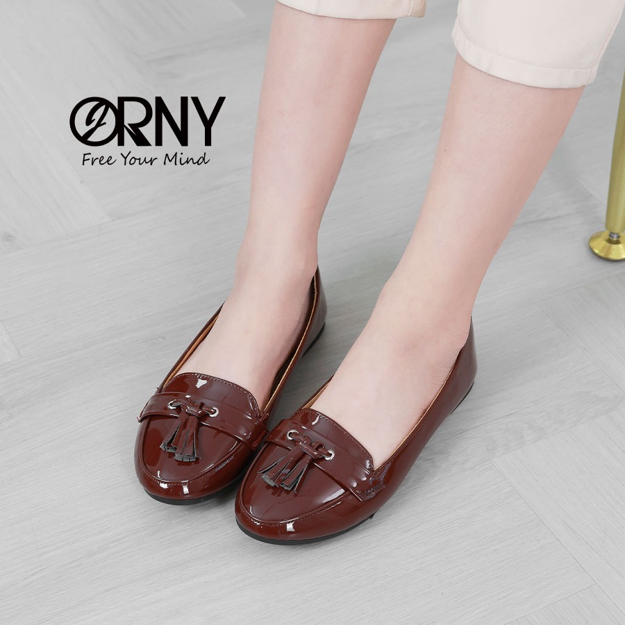 ไซส์ 36-43 ✨ORNY (ออร์นี่) ® รองเท้าโลฟเฟอร์แต่งพู่ รุ่น OY1250 รองเท้าส้นแบน