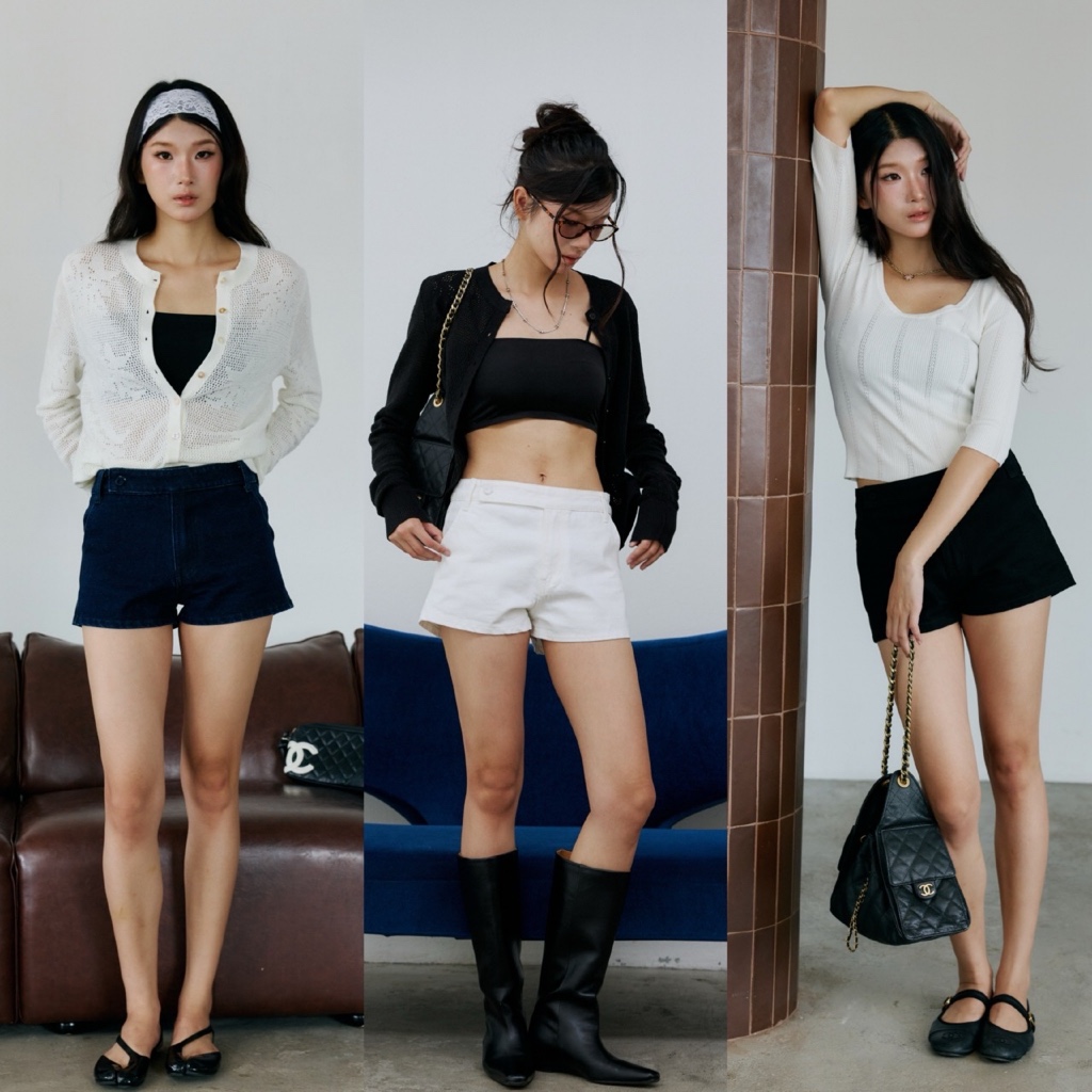 MALIMAYS - Kenny Denim Shorts กางเกงยีนส์ขาสั้น เอวกลาง