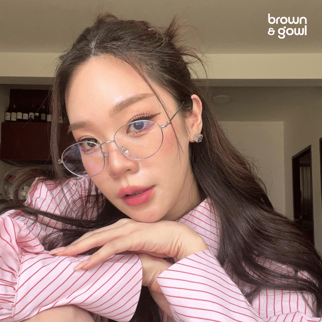 แว่นกรองแสง UV410 รุ่น Roll เลนส์สีฟ้า Blue Light Glasses แถมกล่อง+ผ้า พร้อมส่ง(ตัดเลนส์รอ 4-6 วัน)