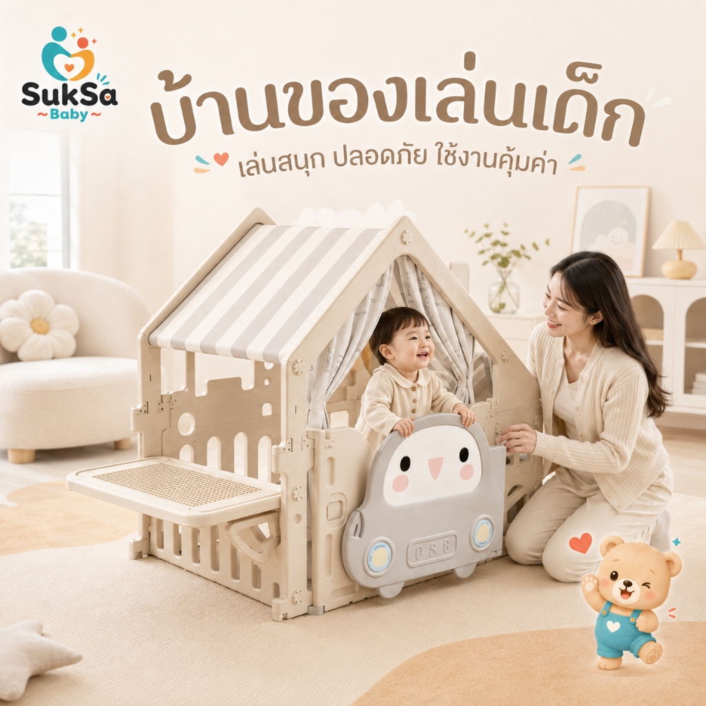 เต็นท์เด็ก บ้านของเล่นเด็ก บ้านจำลองสำหรับเด็ก ใช้ในบ้าน ประกอบง่าย เหมาะสำหรับเล่นและทำกิจกรรม
