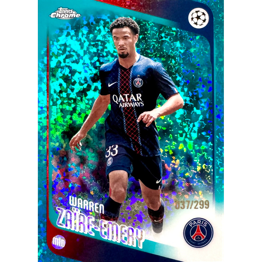 Warren Zaïre-Emery Topps 2026 Chrome UCL Paris Saint-Germain /299 #170