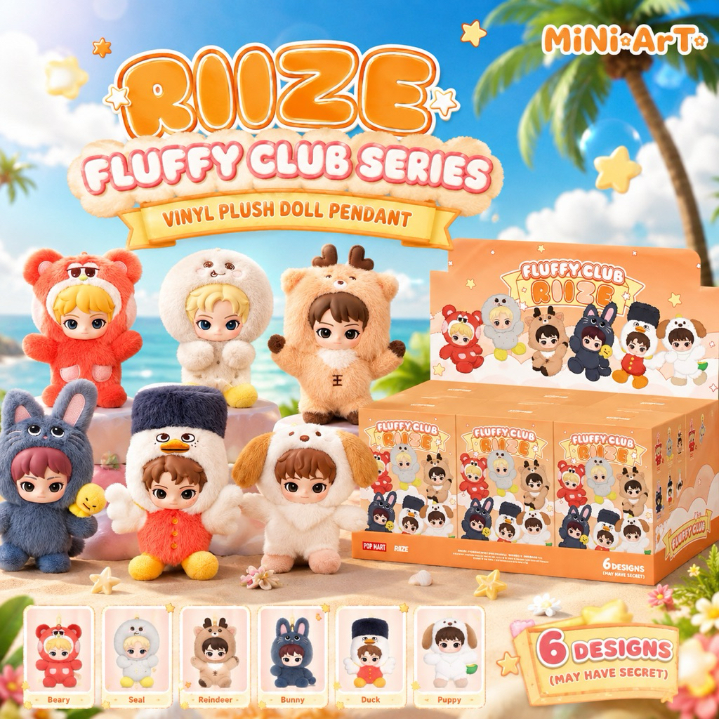 ( พร้อมส่งใน ยก Box ) RIIZE Fluffy Club Series Vinyl Plush Doll Pendant