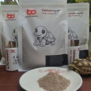 แคลเซี่ยมเต่าบก BoostOrganicsแคลเซียมพลัสD3+มัลติวิตามิน Calciumเต่า กระดองแข็งแรง กระดูกแข็งแรง สุขภาพดี 200 g