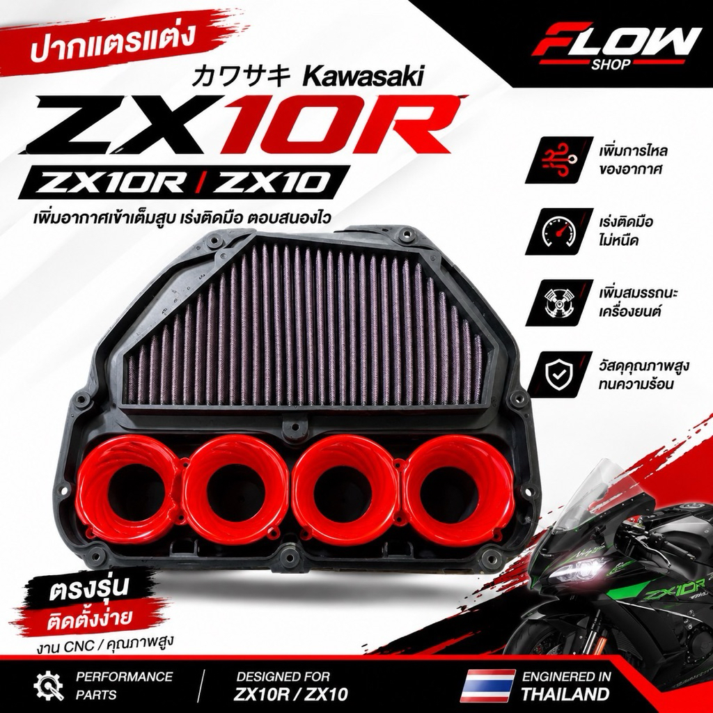 ปากแตรแต่งKawasaki รุ่น Zx10R Zx10