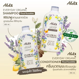 AloEx Everyday Organic Shampoo กลิ่น Floral Sunshine แชมพูสมุนไพรออร์แกนิก ลดผมร่วง ผมนุ่ม ไร้ซัลเฟต