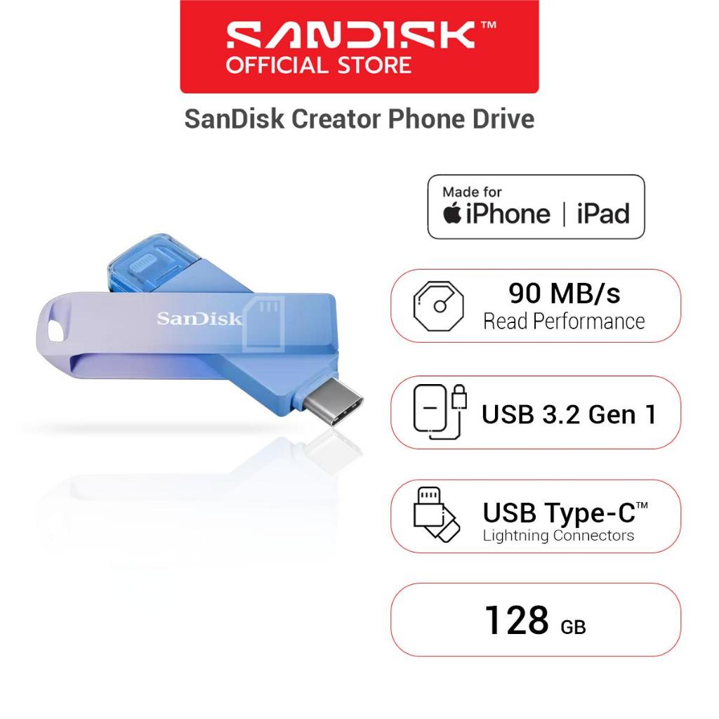 SanDisk Creator Phone Drive - 128GB for iPhone iPad ( SDIXD0N-128G-GN6TP ) 2Y