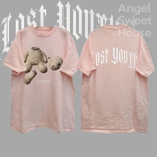(COD) Angle Official เสื้อยืดผู้หญิงแขนสั้น ลายตุ๊กตากระต่ายน่ารัก ทรงหลวม โอเวอร์ไซซ์ ผ้านุ่ม ใส่สบาย แฟชั่นเกาหลี