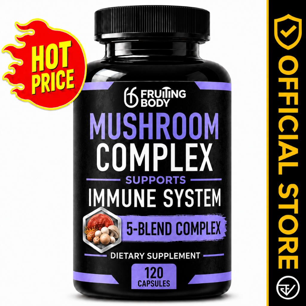 Mushroom Complex Capsules - Lion's Mane, Reishi, Cordyceps, Shiitake, Maitake - 100% Fruiting Body (60 or 120 Capsules)