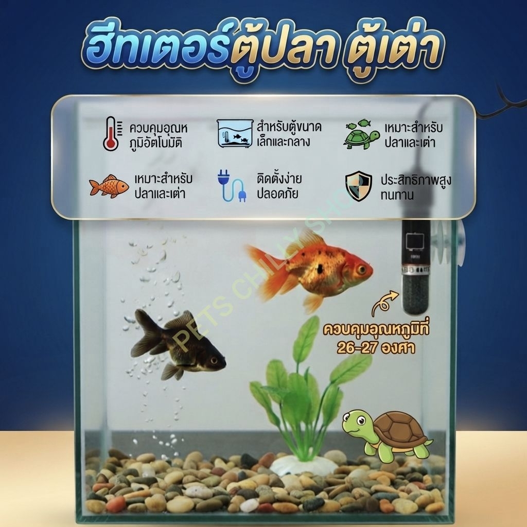ฮีทเตอร์สำหรับตู้ปลาขนาดเล็ก ตู้ครึ่งบก-ครึ่งน้ำ Miniheater