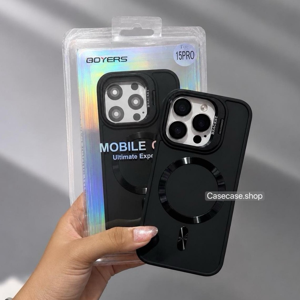 Case Silicone ผิวด้านแบบแข็ง Magneetic พร้อมขาตั้งขอบเลนส์กล้อง For 11-17Promax