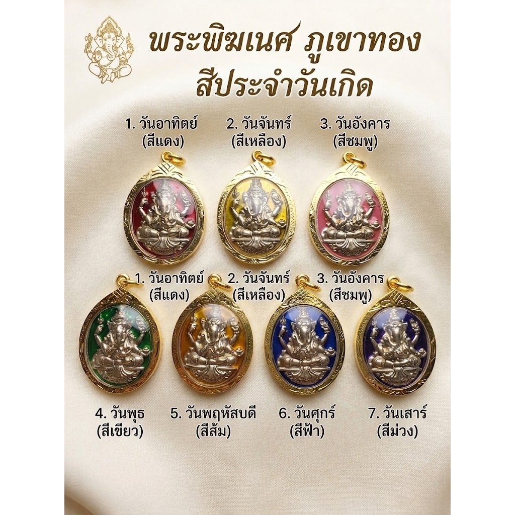 จี้พระพิฆเนศ องค์พิฆเนศ หลวงพ่อคล้อย เลี่ยมกรอบขนาด 5*4 cm. พร้อมส่ง