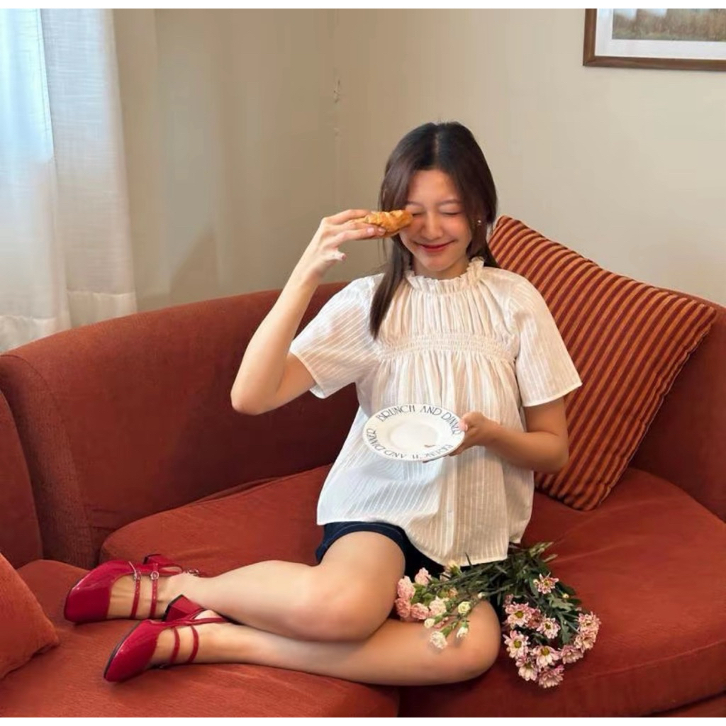 Mon2sun เสื้อ basic mojitop สีครีม one size