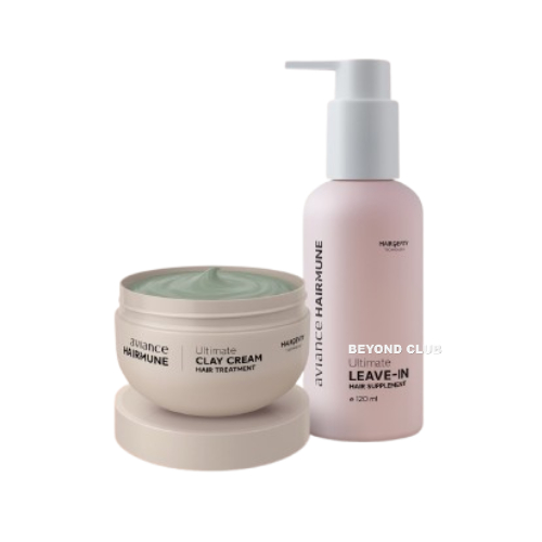 ของใหม่ 💯% อาวียองซ์ ชุดอาหารผม (แฮร์มูน เคลย์ครีม 1 + แฮร์มูน ลีฟอิน 1) aviance Leave On Hair Treat