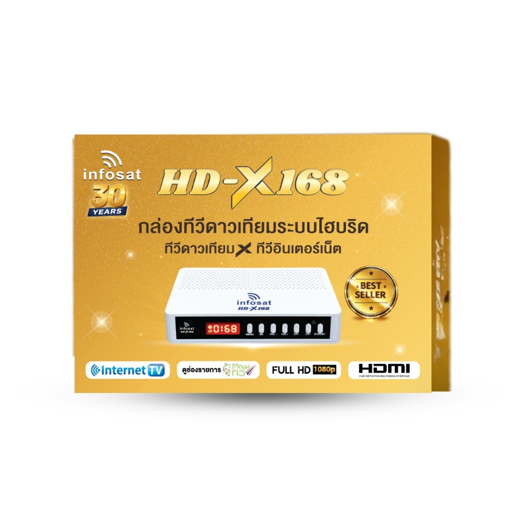 INFOSAT HD-X168 กล่องทีวีดาวเทียมรองรับจานระบบ C-Band, Ku-Band