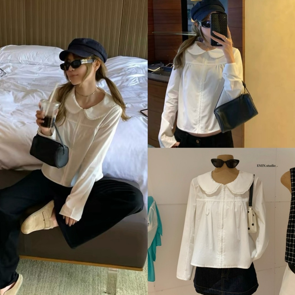 เสื้อแขนยาวคอบัว ซิปหน้า - 10795 TAG WG.WE 🇰🇷
