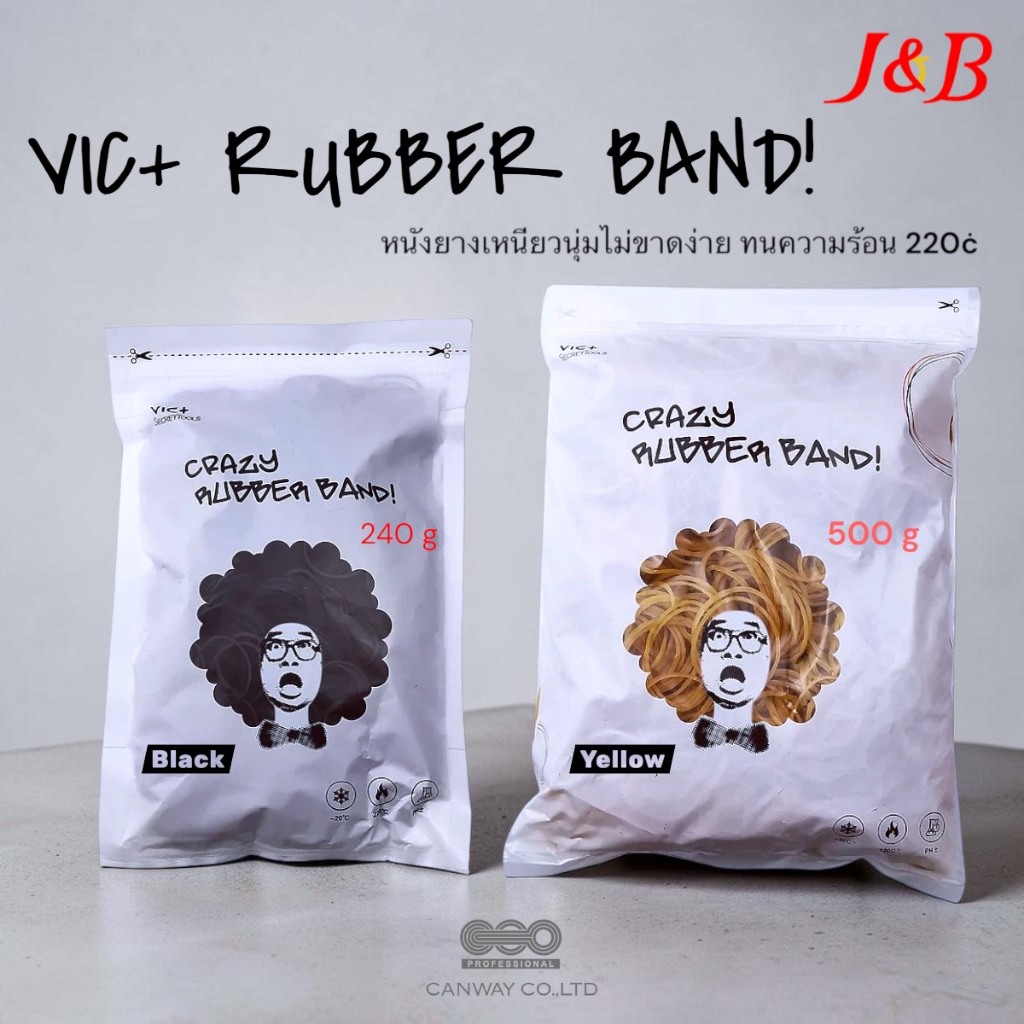 VIC+ CRAZY RUBBER BAND! ยางรัดแกนดัดผมนอก หนานุ่ม อย่างดี ไม่ขาดง่าย