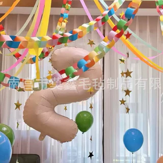 ร้านไทย ส่งด่วน DIY โซ่ห่วงกระดาษและริบบิ้นผ้าหลากสีสันสำหรับตกแต่งงานปาร์ตี้ งานครบรอบ งานเทศกาล พวงมาลัยประดับ100ชิ้น