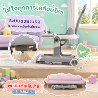 Tinykoala👶🏻ดนตรี+ที่นั่งปรับได้👶🏻รถหัดเดินเด็ก3in1รถเด็กหัดเดินbaby walkerรถหัดเดินหน้าแมว รถฝึกเดินสำหรับเด็ก