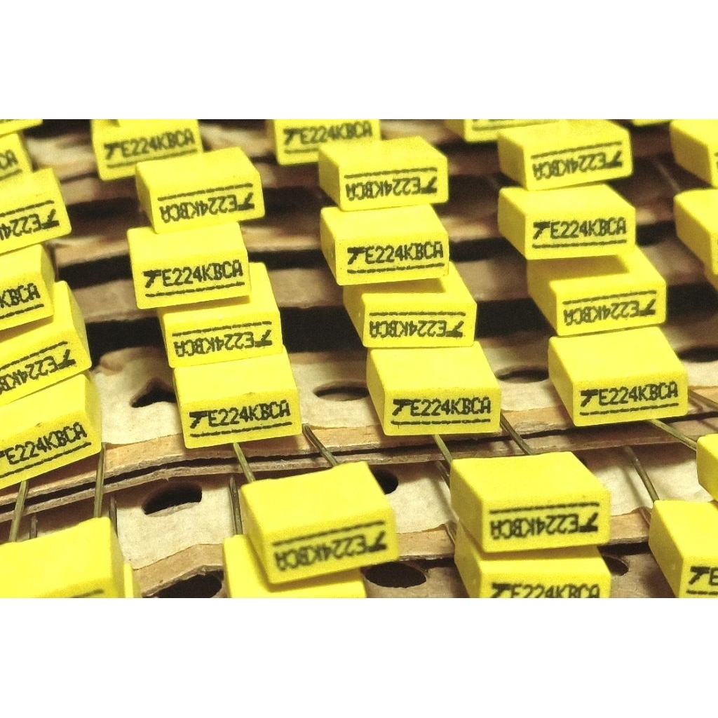TPC 0.22uf 220nf 224 100v (ราคา10ตัว) polyester film capacitor ตัวเก็บประจุ คาปาซิเตอร์  ระยะ ระหว่างขา 5มิล