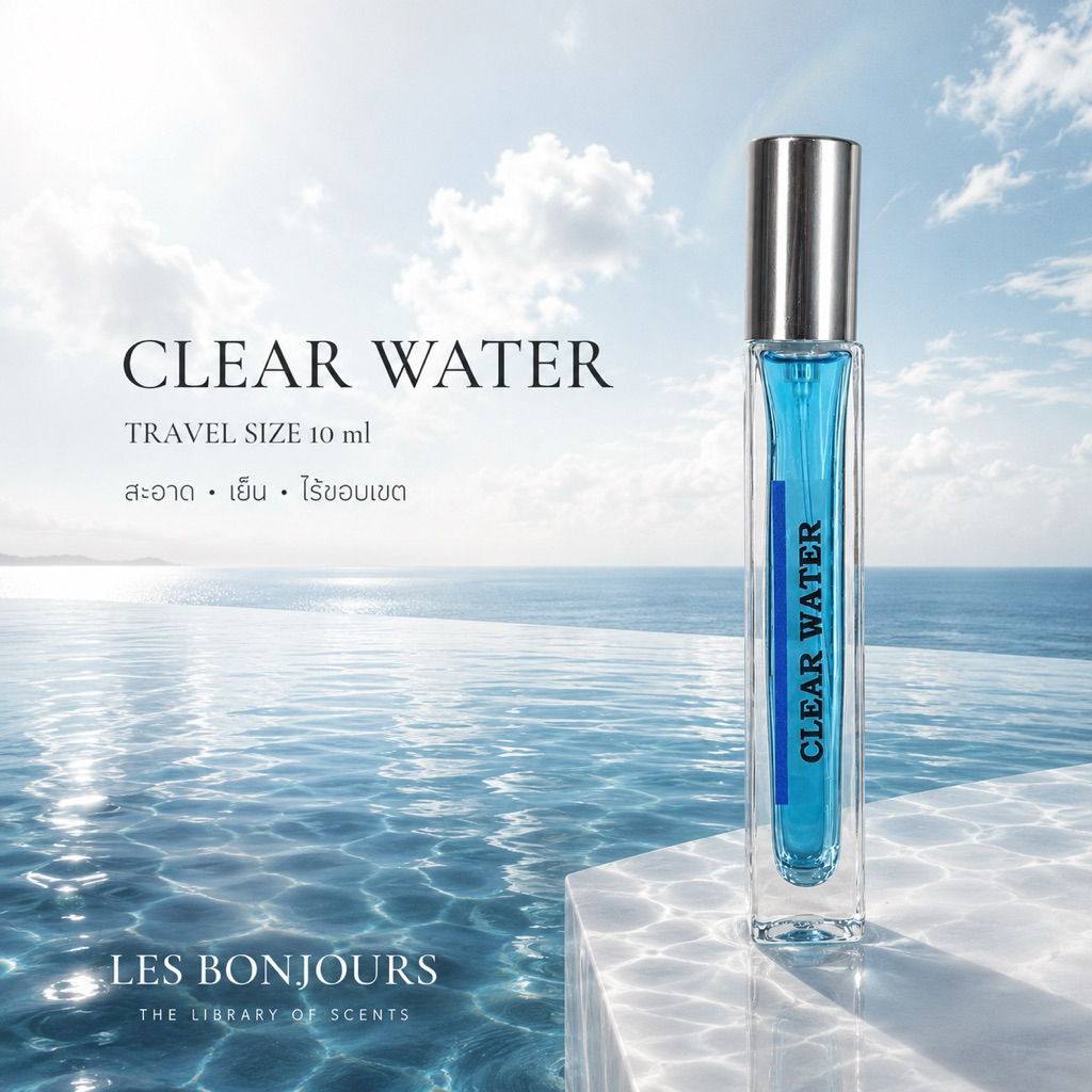 น้ำหอม เลส์ บองชูส์ Les Bonjours Perfume กลิ่น Clear Water EDP Travel Size 10 ml กลิ่นโปร่ง เย็น สบาย | The Reference