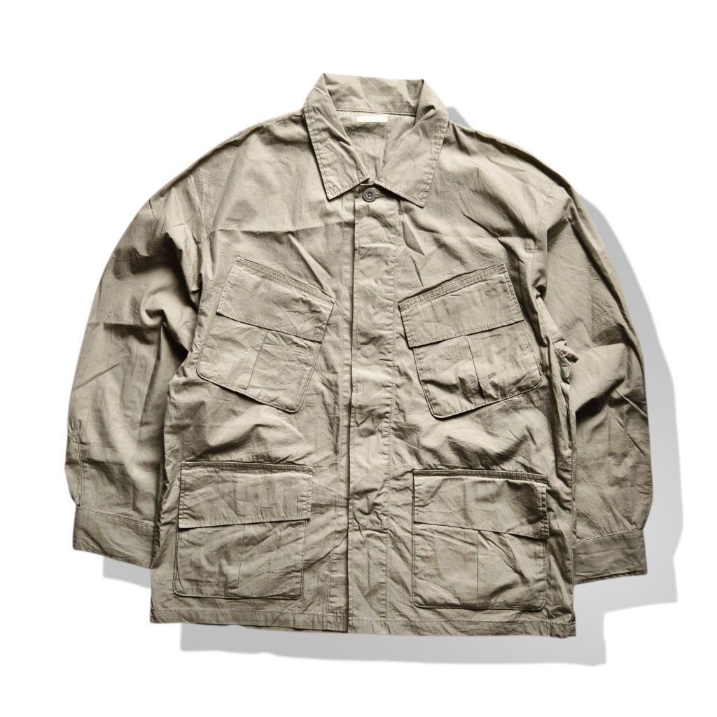 GU Military Light Green Jungle Fatigue Shirt Jacket(M) มือสอง รอบอก 47”